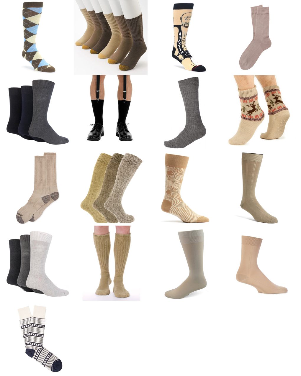 mens beige socks